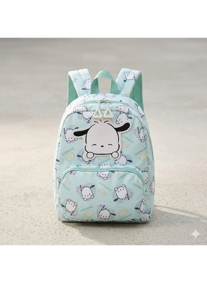 Kids backpack , Mint Green , Cute cartoon print , school , nursery , Trips and Picnic - Image 1