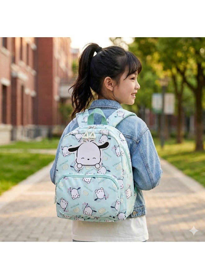 Kids backpack , Mint Green , Cute cartoon print , school , nursery , Trips and Picnic - Image 2