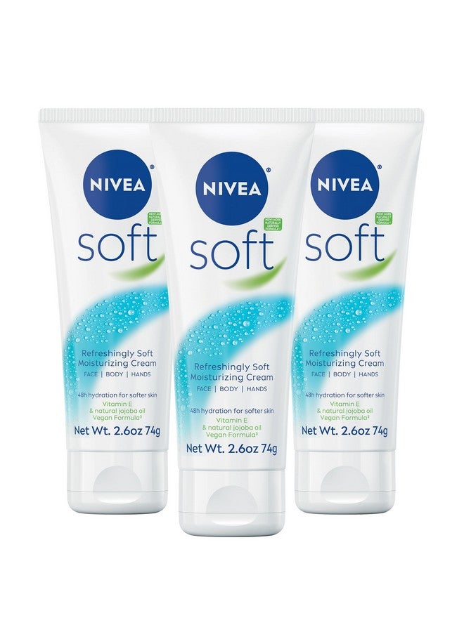 Nivea NIVEA Soft Moisturizing Crème All-In-One Cream For Body Face and Hands, Travel Size ,73.7 g (Pack of 3) - Image 1