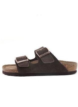 2024 Unisex Birken-Style Matte Leather Sandals Dark brown