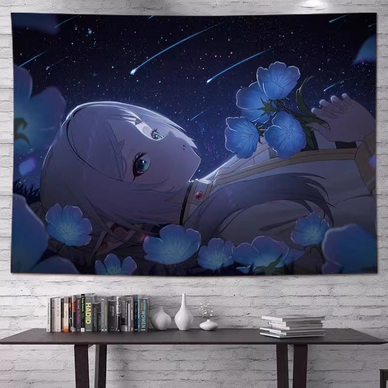 New Background Cloth Secondary Animation Hanging Cloth Room Tapestry Dormitory Decoration Ins Wall Cloth Buried Lily - Image 1