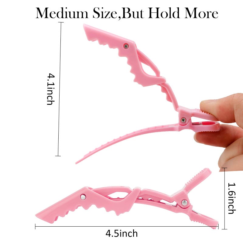 ACO-UINT 12Pcs Pink Hair Clips for Styling Sectioning, Alligator Hair Clips for Hair Salon, Hair Accessories for Women - Image 2