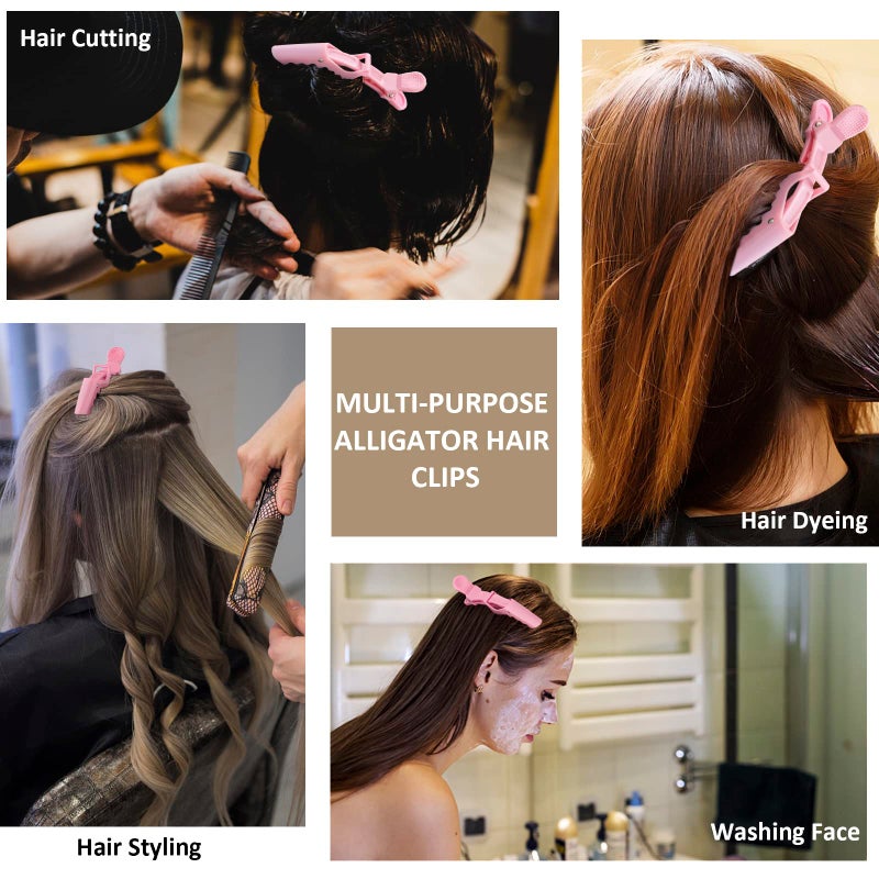 ACO-UINT 12Pcs Pink Hair Clips for Styling Sectioning, Alligator Hair Clips for Hair Salon, Hair Accessories for Women - Image 5