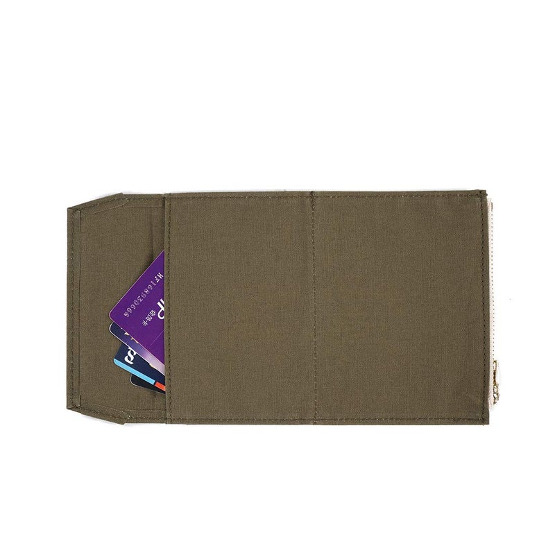 Moterm Canvas Zipper Pocket for Travelers Notebook, 1 Insert Pouch Refill for TN Accessories Paper Card Holder Storage Bag (Passport Size,Olivegreen) - Image 3