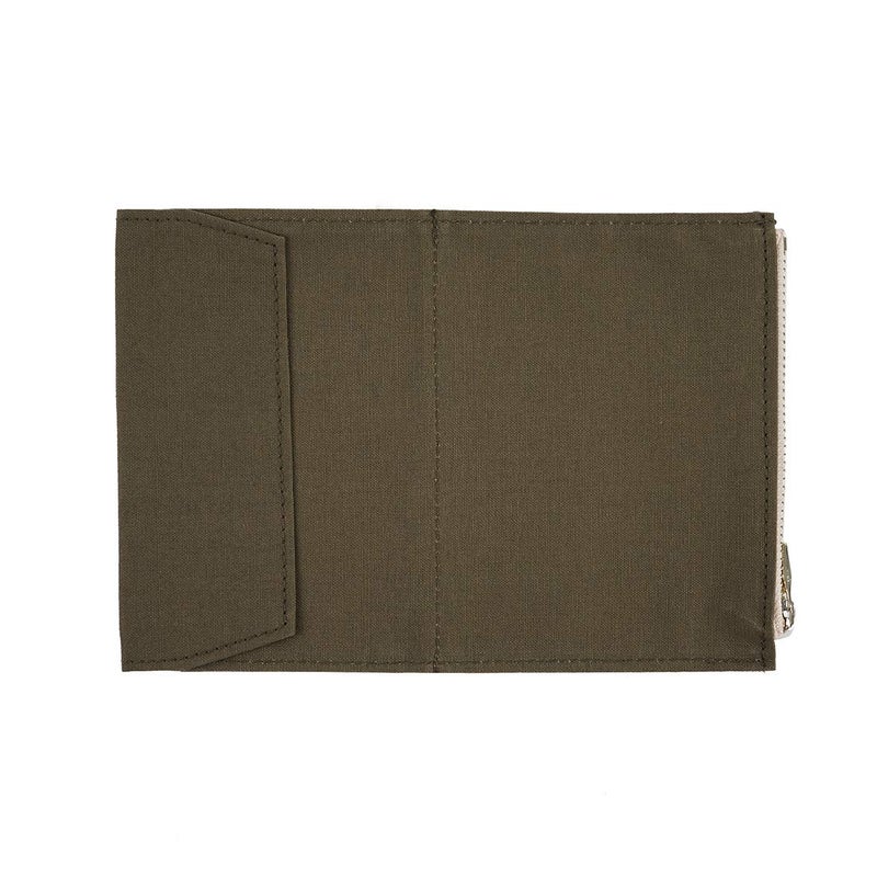 Moterm Canvas Zipper Pocket for Travelers Notebook, 1 Insert Pouch Refill for TN Accessories Paper Card Holder Storage Bag (Passport Size,Olivegreen) - Image 2