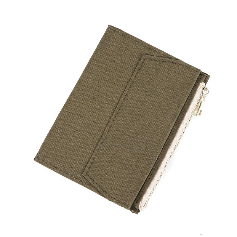 Moterm Canvas Zipper Pocket for Travelers Notebook, 1 Insert Pouch Refill for TN Accessories Paper Card Holder Storage Bag (Passport Size,Olivegreen) - Image 1