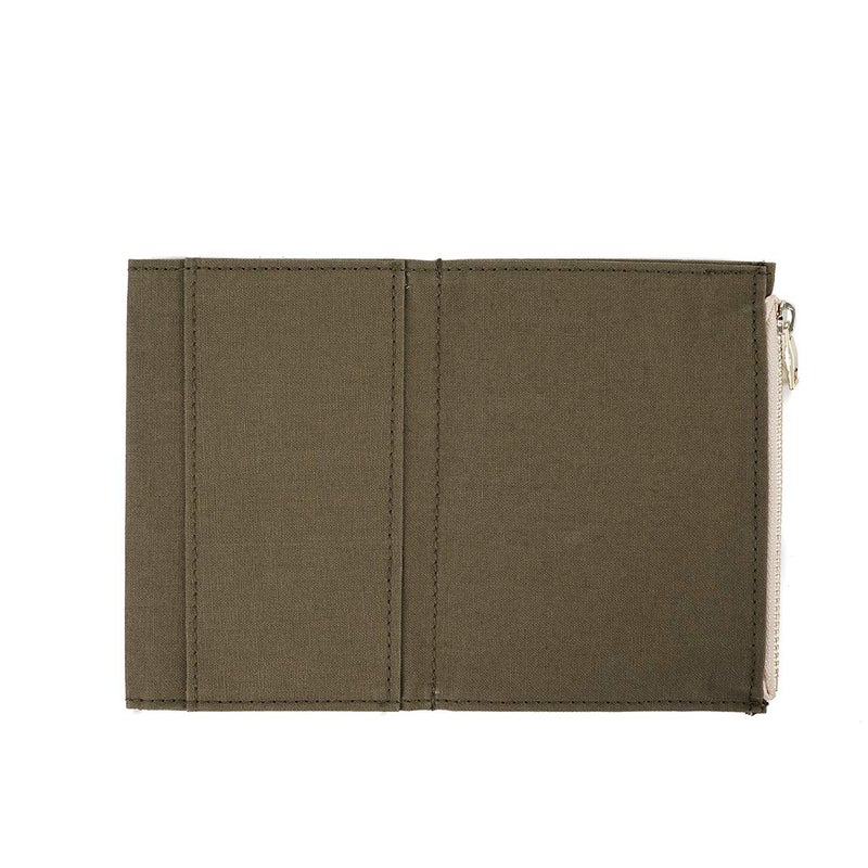 Moterm Canvas Zipper Pocket for Travelers Notebook, 1 Insert Pouch Refill for TN Accessories Paper Card Holder Storage Bag (Passport Size,Olivegreen) - Image 4