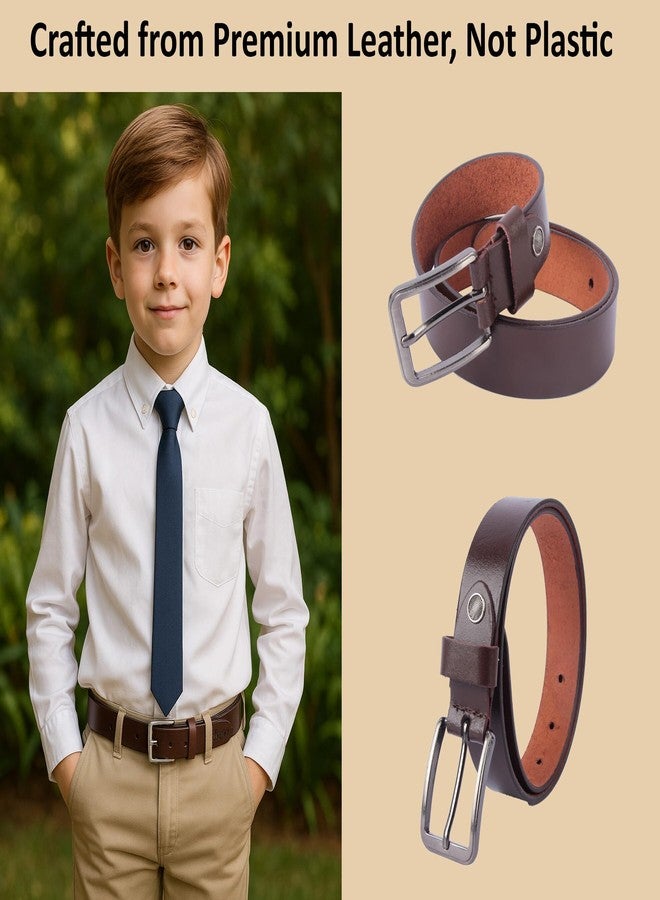 Flyer Boys Leather Belt 4-6 Years | Kids Adjustable Genuine Leather Ideal for Uniform, Jeans, Bike Ride, Dress Wear | BR4579 - Image 3