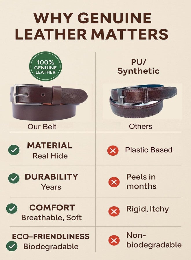 Flyer Boys Leather Belt 4-6 Years | Kids Adjustable Genuine Leather Ideal for Uniform, Jeans, Bike Ride, Dress Wear | BR4579 - Image 5