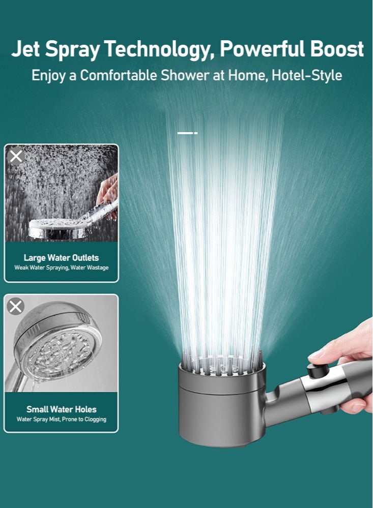 Perfii 2 Packs German Style Massage Shower System with High-Pressure Performance, Multifunctional One-Button Adjustment Shower Head - Image 4