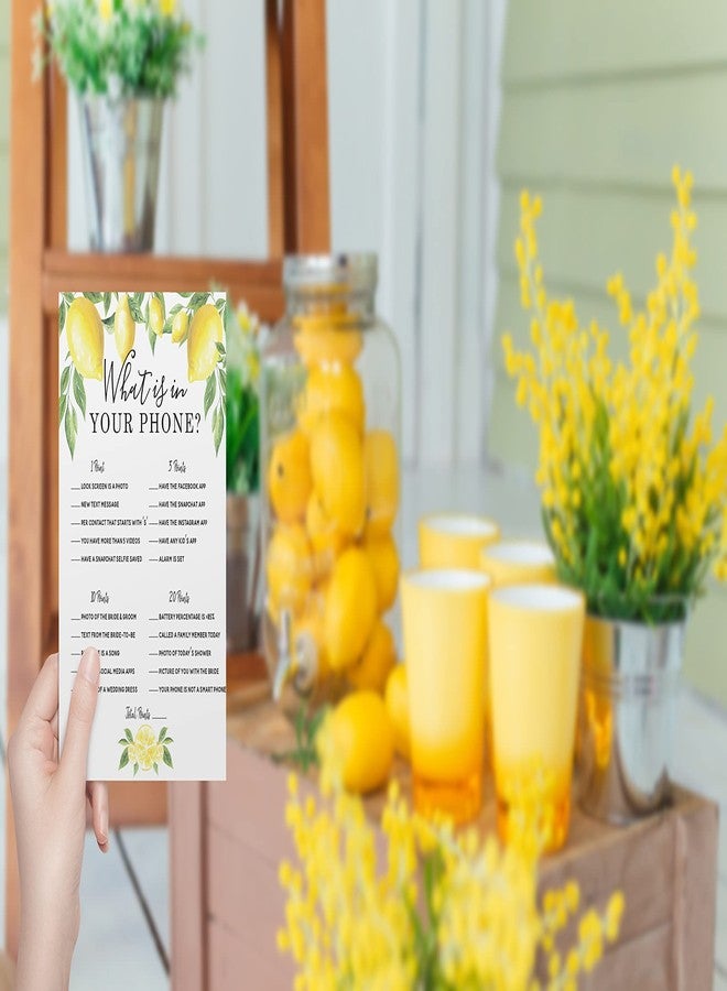 Your Main Event Prints Lemon Bridal Shower Bachelorette Games - Floral He Said She Said, Find The Guest, Would She Rather, What's in Your Phone - 25 Games Each, 1 Game Per Side - Image 2