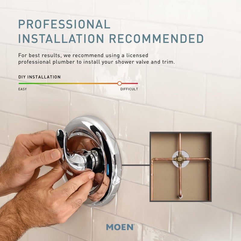 Moen Meena Chrome Single Handle Modern Bathtub and Shower Faucet with Handshower, Lever Handle, Tub Spout and Valve Included, 82618 - Image 2