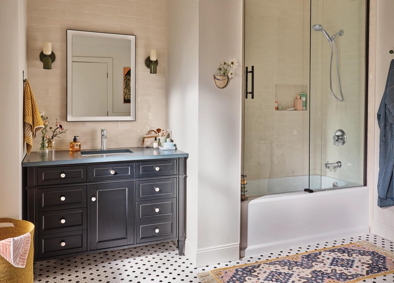 Moen Meena Chrome Single Handle Modern Bathtub and Shower Faucet with Handshower, Lever Handle, Tub Spout and Valve Included, 82618 - Image 4