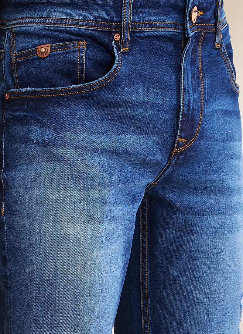 Being Human DARK TONE Men Slim Fit Low Distress Mid Rise Jeans for Men | Best Price UAE