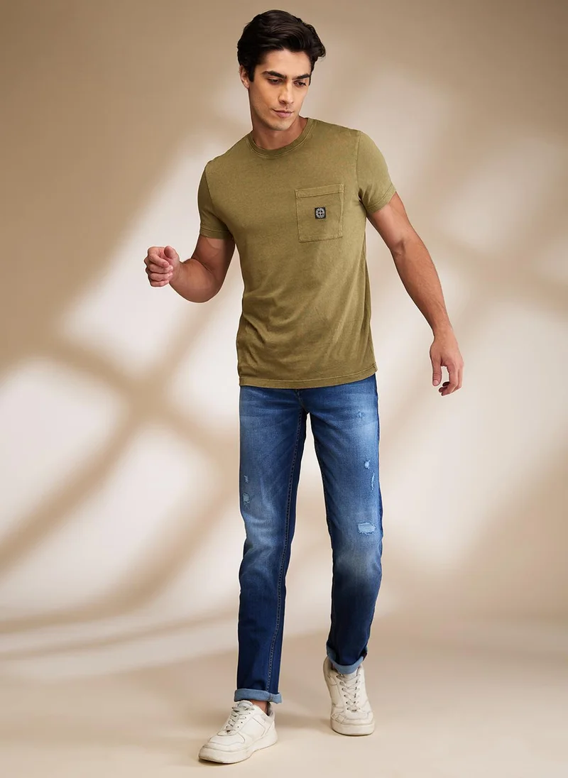 Being Human DARK TONE Men Slim Fit Low Distress Mid Rise Jeans for Men | Best Price UAE