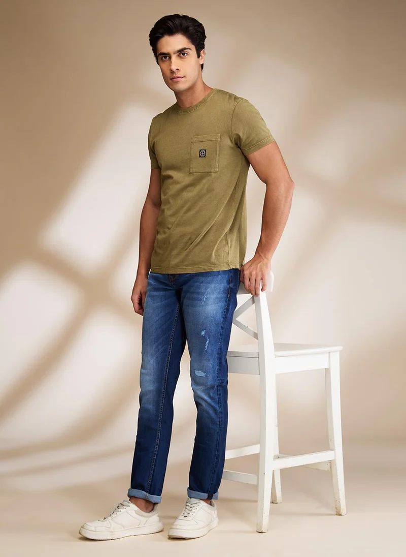 Being Human DARK TONE Men Slim Fit Low Distress Mid Rise Jeans for Men | Best Price UAE