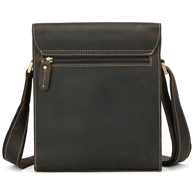 Popular Men'S Genuine Leather Shoulder Bag Crazy Horse Leather Crossbody Bag Top Layer Cowhide Flip Cover Shoulder Bag For Ipad Special - Image 4
