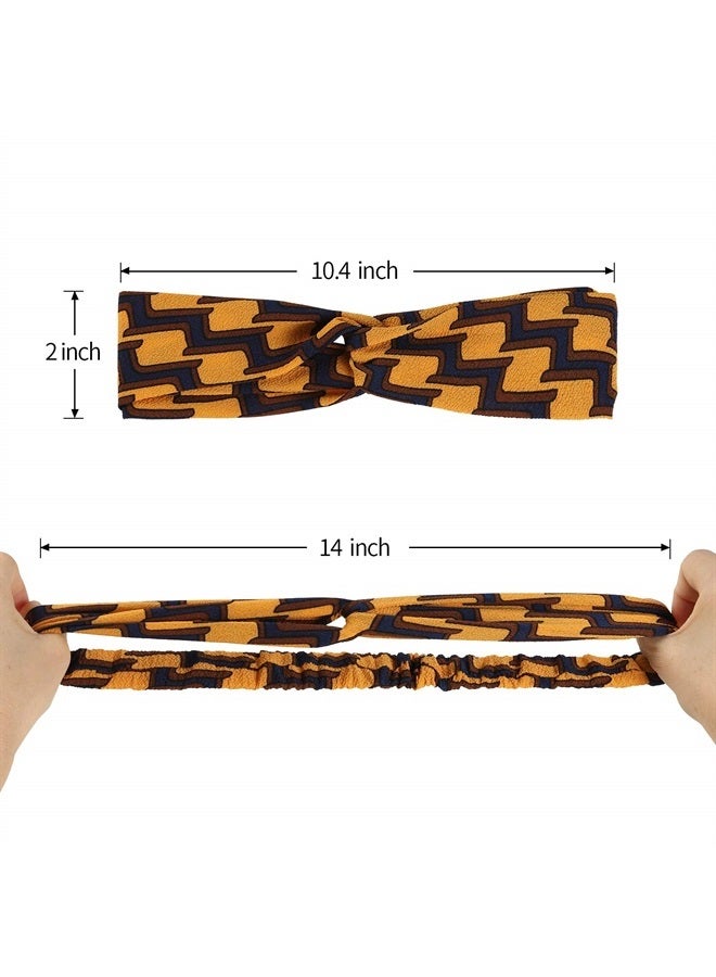 16 Pcs Boho Headbands for Women, Vintage Womens Headbands, Head Bands Women Hair, Floral Vintage Twisted Criss Cross Elastic Head Wrap Hair Accessories