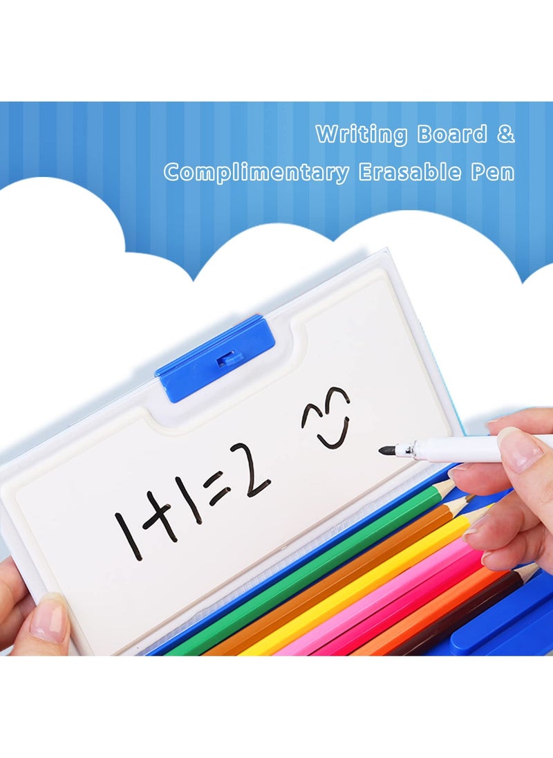 SYOSI - SYOSI Pop up Multifunction Pencil Case for Boys, Cool Cartoon Pen Box Organizer Stationery, Back to School Gift Birthday Present, Pencil Box for Boys with Whiteboard, Sharpener, Schedule, Blue - Image 1