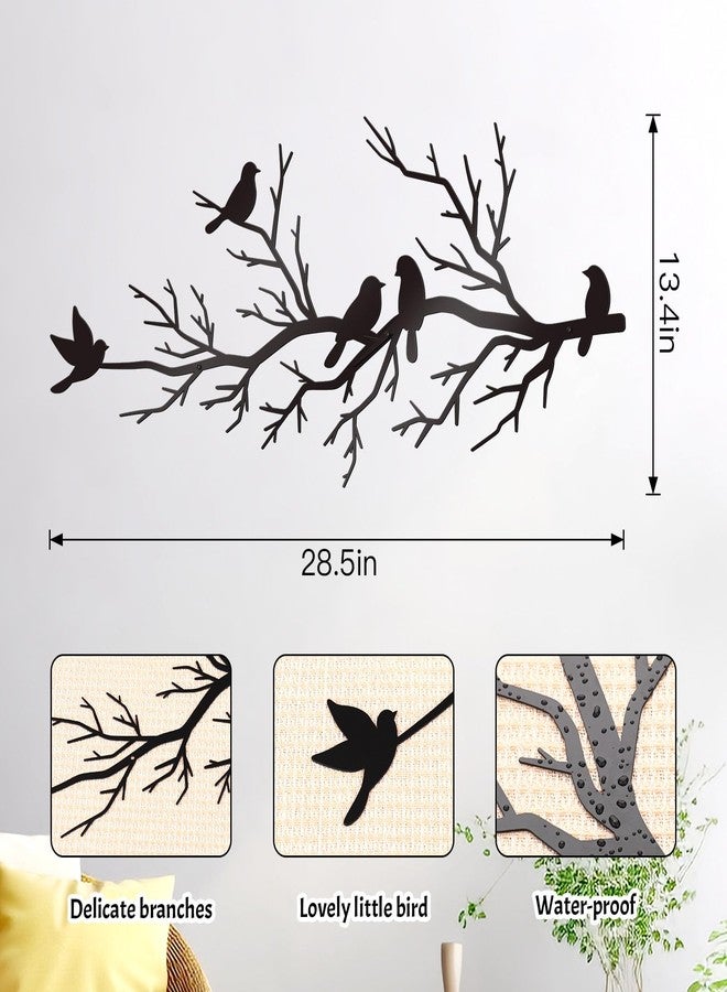 KOYILTD Black Metal Bird Decor for Home Birds on Branch Wall Sculptures Black Metal Wall Art Large Hanging Wall Decor Outside Wall Decorations for House Garden Living Room (Vivid, Extra Large) - Image 3