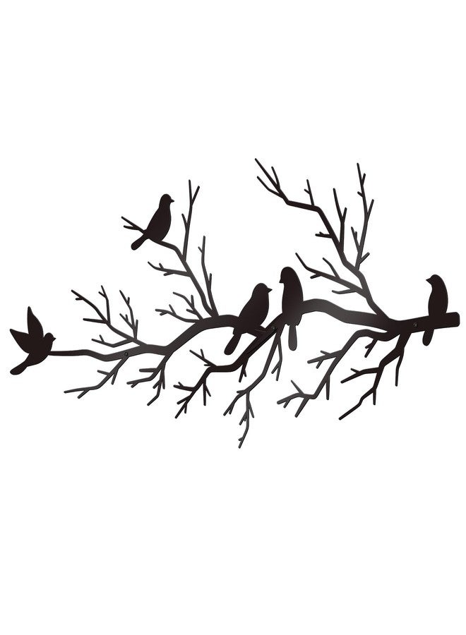 KOYILTD Black Metal Bird Decor for Home Birds on Branch Wall Sculptures Black Metal Wall Art Large Hanging Wall Decor Outside Wall Decorations for House Garden Living Room (Vivid, Extra Large) - Image 1