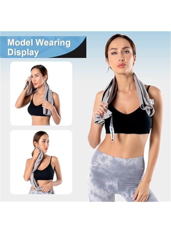 HOOKOR Quick Drying Gym Towel Soft Microfiber Lightweight Sport Sweat Towel Perfect Travel Camping Towel Super Absorbent Ultra Compact for Gym Sport Yoga Backpacking Swimming (Grey, 80x40cm) - Image 4