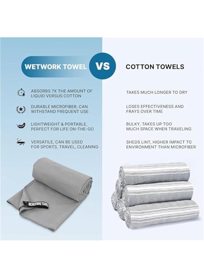 HOOKOR Quick Drying Gym Towel Soft Microfiber Lightweight Sport Sweat Towel Perfect Travel Camping Towel Super Absorbent Ultra Compact for Gym Sport Yoga Backpacking Swimming (Grey, 80x40cm) - Image 5