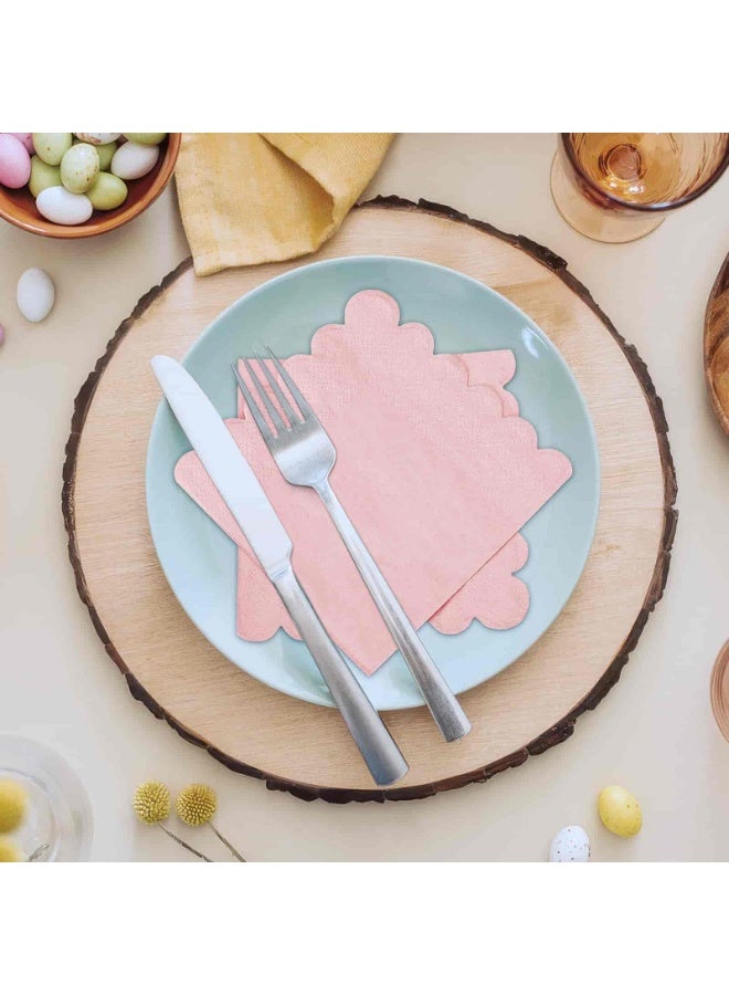 بيتلا 100 منديل ورقي كوكتيل قابل للتصرف، 2 طبقة بحواف متموجة، مقاس 10 × 10 بوصة، مناسب للحفلات وحفلات الزفاف وأعياد الميلاد والمناسبات (وردي) - Image 5