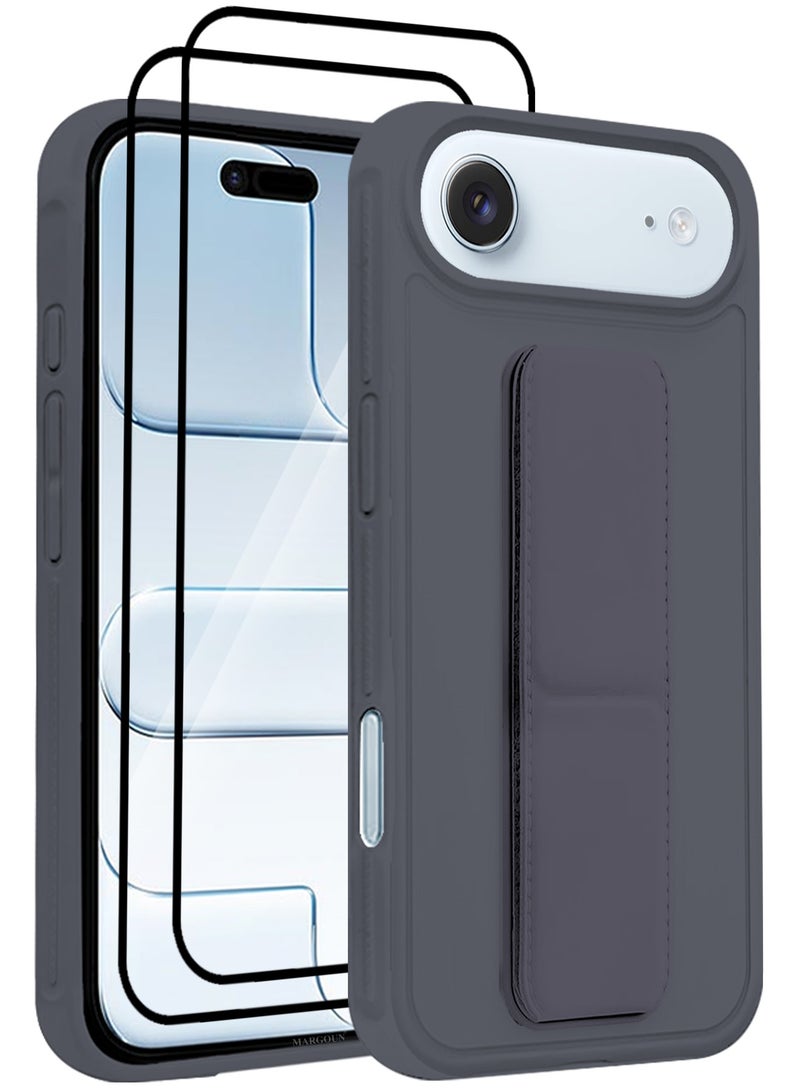 CATANES 3 Packs Premium PU Leather Case for iPhone 17 Air with Stand Function Shockproof and Anti Scratch Finger Grip with Two 3D Screen Protector - Image 1