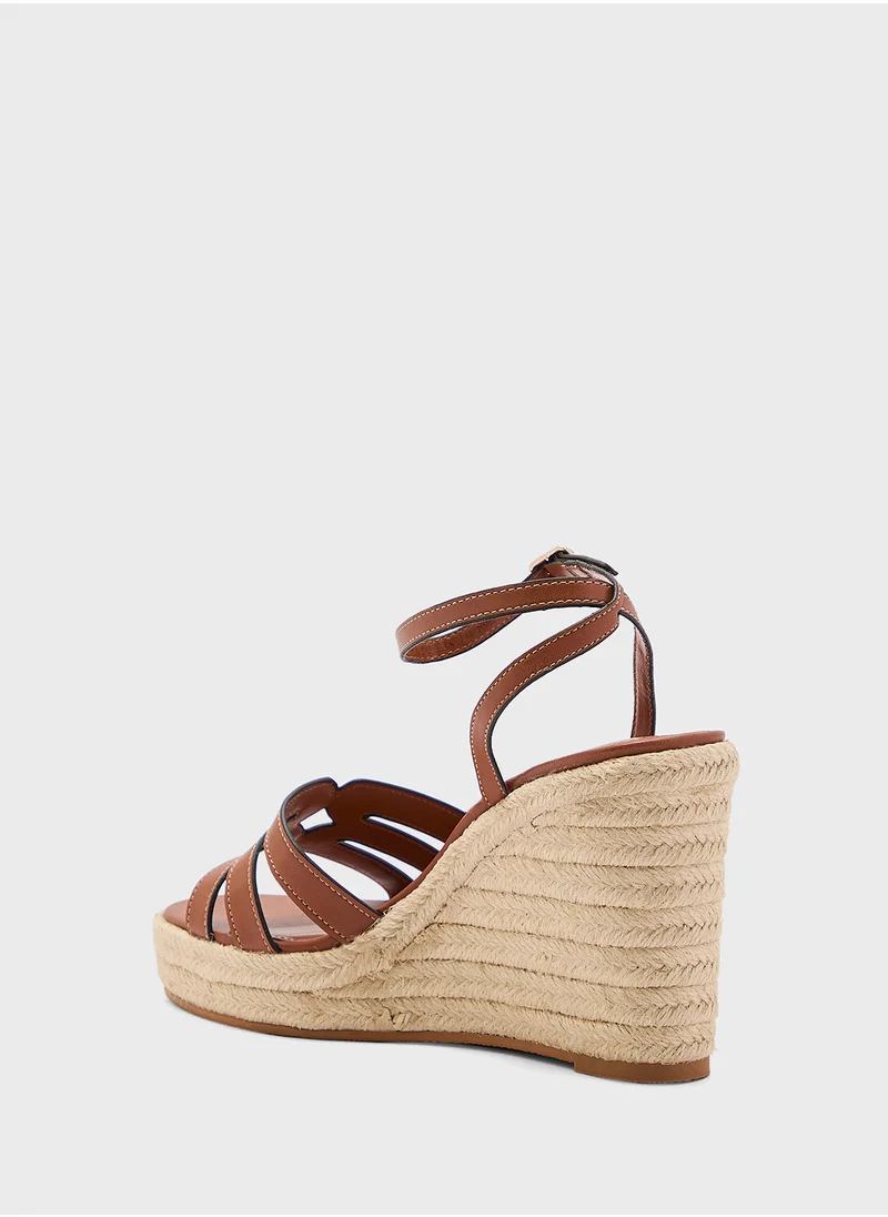 MANGO Wedge Strips Sandals