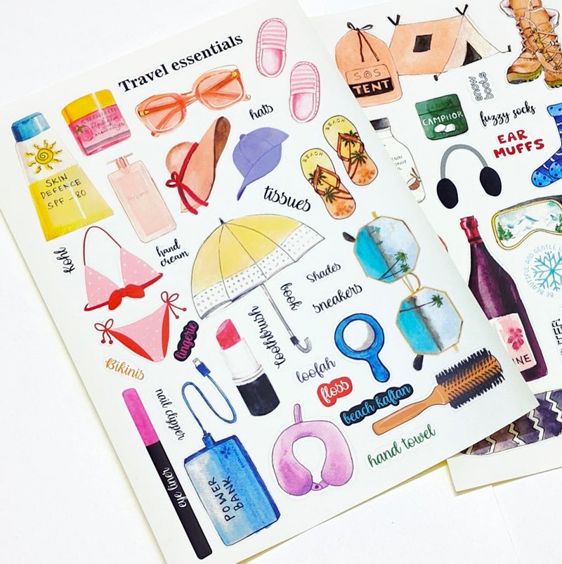 anujarusiya Travel Scrapbook Stickers - 110+ Unique Designs, Matte Laminated | Self-Adhesive Paper Stickers for Journals, Planners, and Travel Themes - Image 3