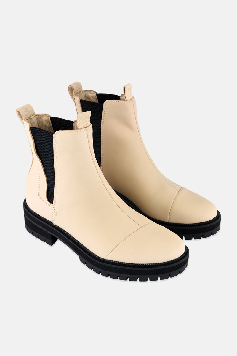 TOMS Women Water Resistant Slip On Ankle Boots, Beige - Image 1