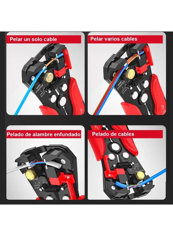 Multifunctional Cable Wire Stripper Cutter Crimping Stripping Plier Tool Cutting Pliers Tool for Wire Stripping Cutting Crimping，Wire Stripper and Punch Plier + 2000 Pieces - Image 3