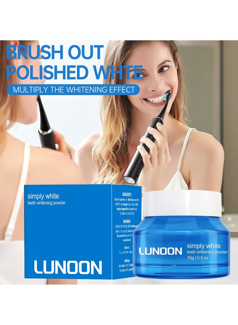 LUNOON Teeth Whitening Powder, Deep Clean Teeth Polishing Powder, Tea Coffee, Natural Teeth Whitener, Remove Stain, Keep Mouth Fresh 15g - Image 3