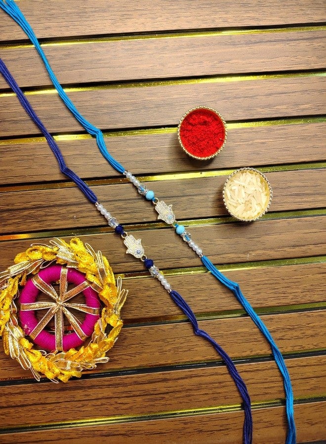 Koogly Hand Shape Evil Eye Design Rakhi Set -2 Rakhi for Brother, Bhaiya,Bhabhi Bhai - Image 3