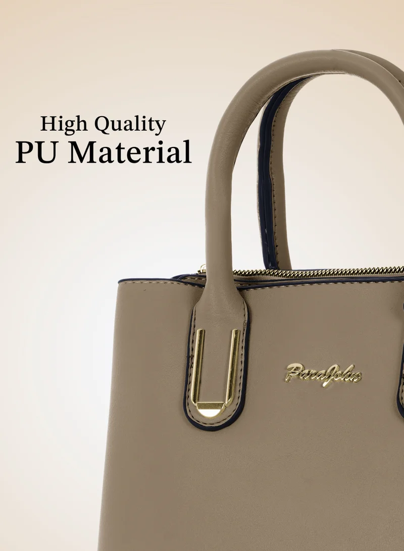 PARAJOHN Para John Women Handbag – PU Leather Tote Bag with Top Handle & Detachable Strap, Elegant Daily Shoulder Bag