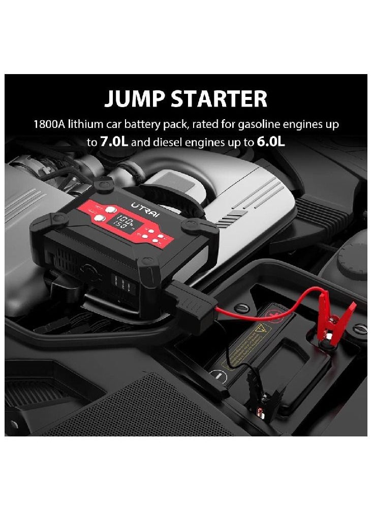 UTRAI - Jump Starter with Air Compressor, UTRAI Jstar 6 1800A Car Battery Starter with 120PSI Digital Tire Inflator - Image 1
