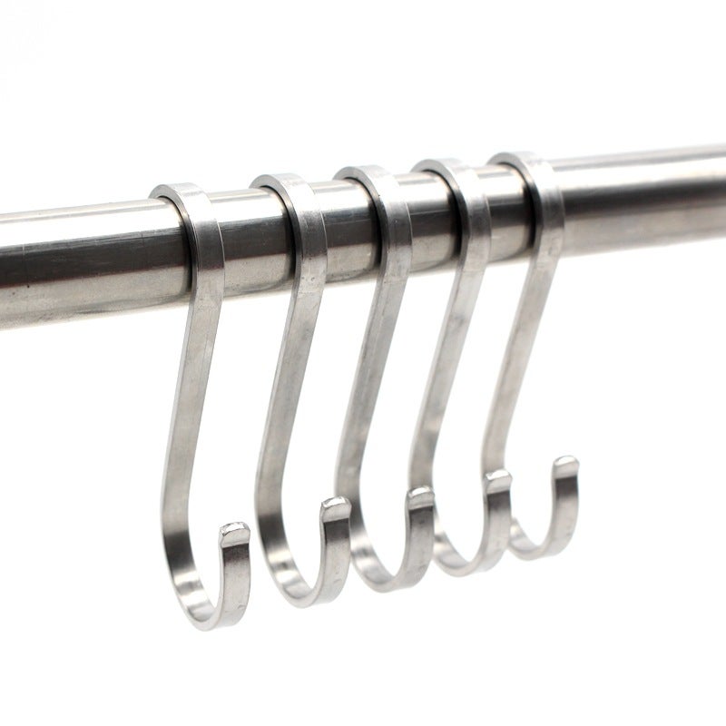 Simple (Metal Material) 304 Stainless Steel Hook S Flat Hook Bayonet Anti-Drop Hook S Hook Kitchen Single Hook - Image 2