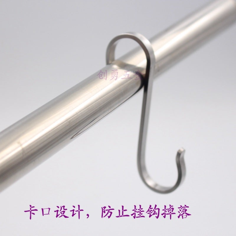 Simple (Metal Material) 304 Stainless Steel Hook S Flat Hook Bayonet Anti-Drop Hook S Hook Kitchen Single Hook - Image 4