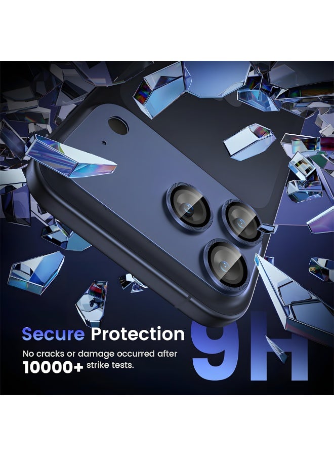 Camera Lens Protector for iPhone 17 Pro Max, Sapphire Glass, 9H Scratch Resistant, HD Clear Camera Protection, Anti Fingerprint, Full Coverage, Easy Install - Deep Blue - Image 4