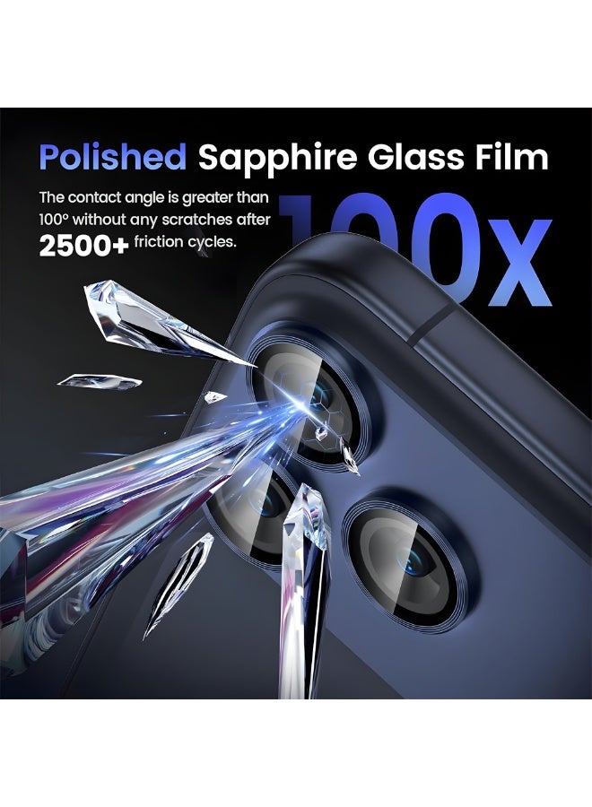 Camera Lens Protector for iPhone 17 Pro Max, Sapphire Glass, 9H Scratch Resistant, HD Clear Camera Protection, Anti Fingerprint, Full Coverage, Easy Install - Deep Blue - Image 3