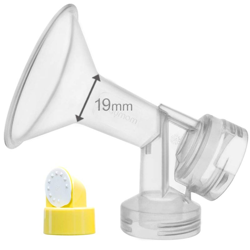 OnePiece Breastshield 19 mm Extra Small Compatible with Medela Breast Pumps Pump in Style Lactina Symphony Single Deluxe Double Ease Smaller Than Personalfit 21 mm Made by Maymom