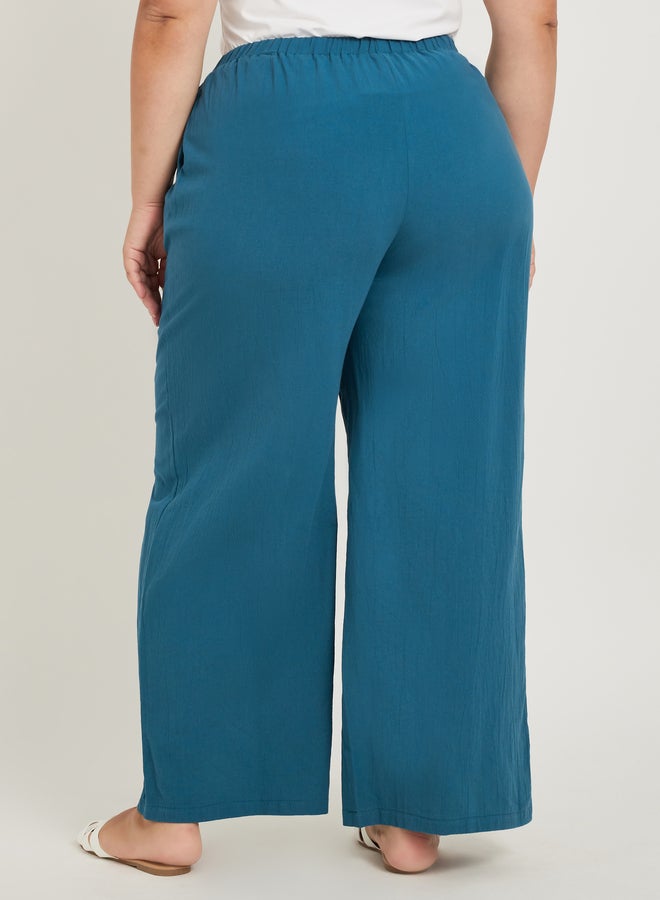 Styli Plus Size Wide Leg Trousers with Drawstring - Image 4