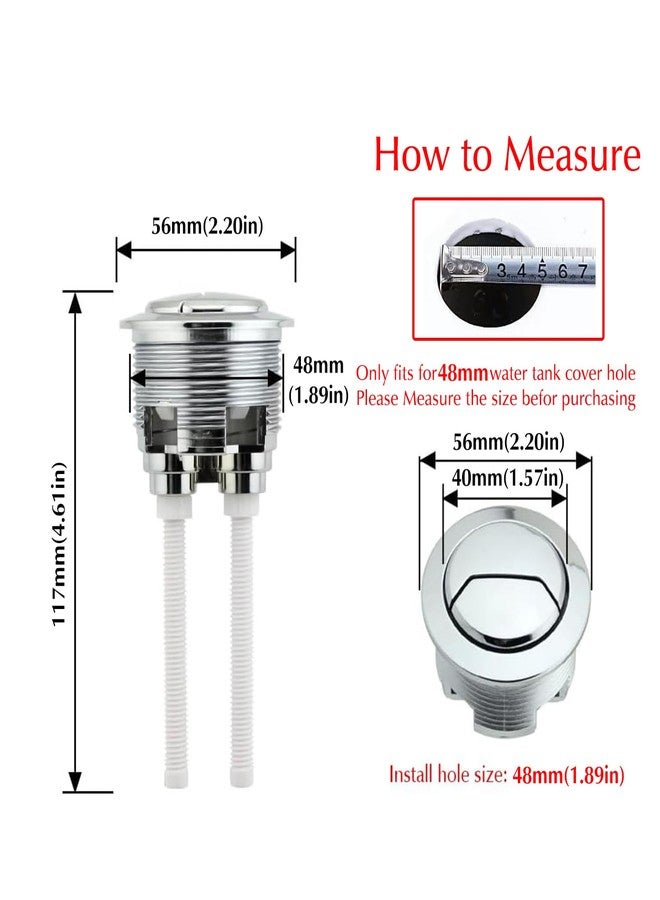 Owfeel Toilet Tank Button Dual Push Flushing Toilet Button 48mm Toilet Button Replaced Flush Button with Thread Diameter - Image 2