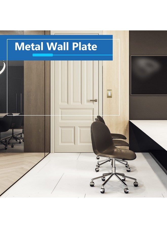 LIDER Decorator Switch or Receptacle Metal Wall Plate, Stainless Steel Outlet Cover, Corrosion Resistant, Mid-Size 1-Gang 4.88" x 3.11", 201 Stainless Steel, LMWP-31M-BB, Brushed Brass - Image 1