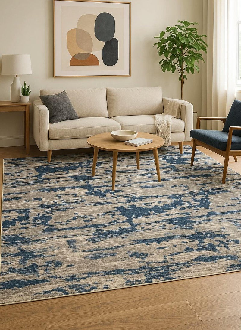 لوفت لومار،سجادة،160×235 سم،قماش،أزرق/رمادي،مضاد للانزلاق-22007-SP9-B - Image 1