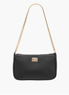 Flora Bella By Shoexpress Womens Textured Shoulder Bag With Zip Closure And Chain Strap  - Image 1