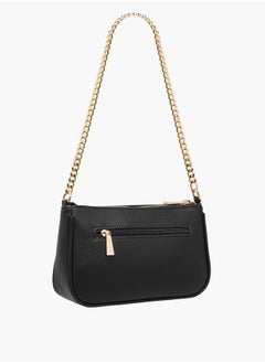 Flora Bella By Shoexpress Womens Textured Shoulder Bag With Zip Closure And Chain Strap  - Image 3