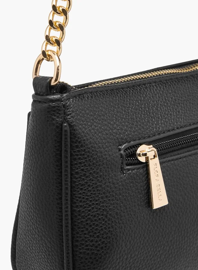 فلورا بيلا من شو إكسبرس Womens Textured Shoulder Bag With Zip Closure And Chain Strap