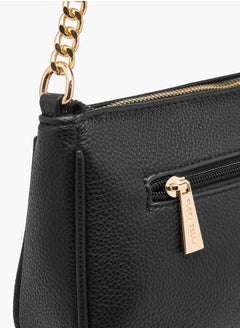 Flora Bella By Shoexpress Womens Textured Shoulder Bag With Zip Closure And Chain Strap  - Image 5